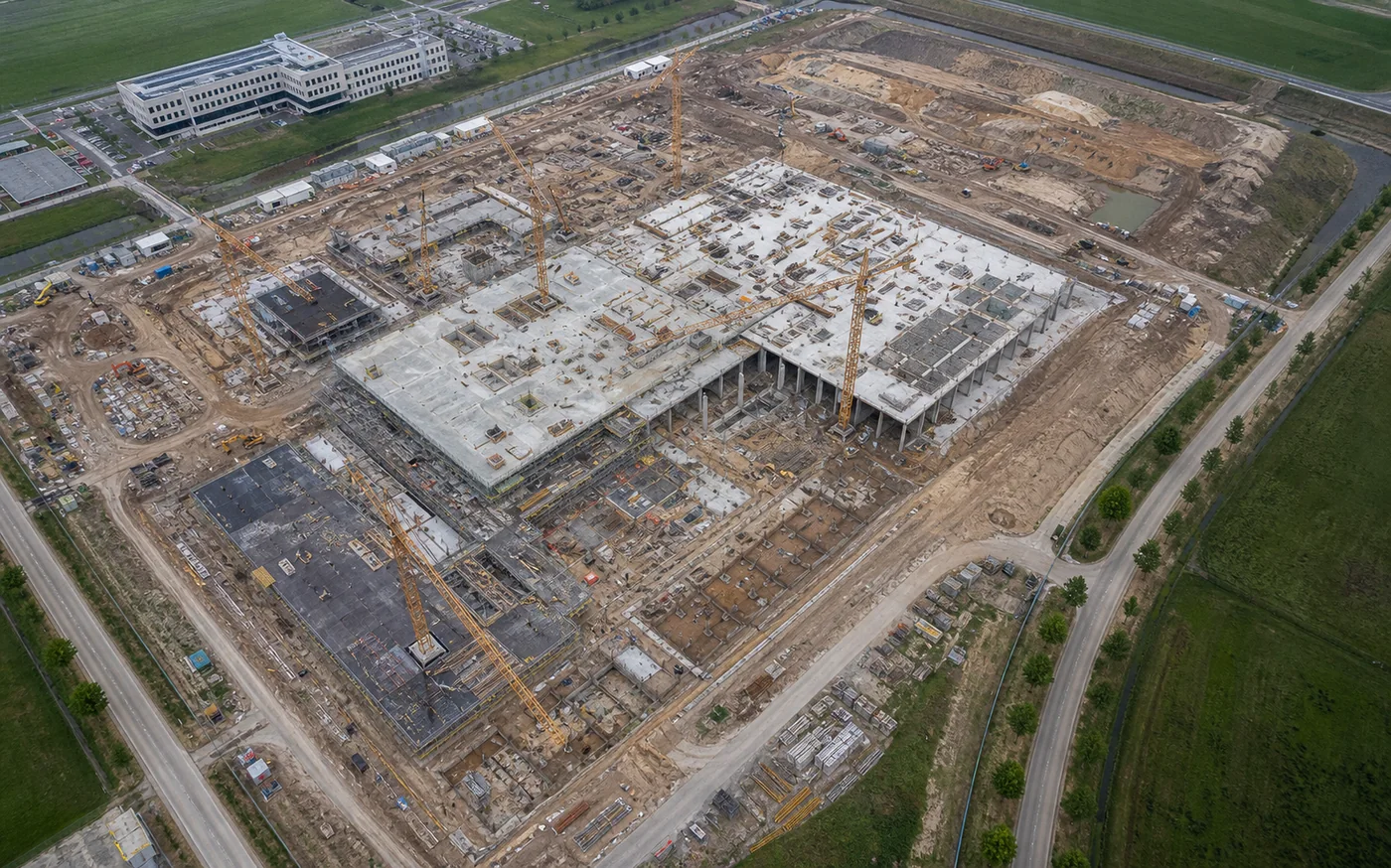 Demonstration aerial documentation of construction progress